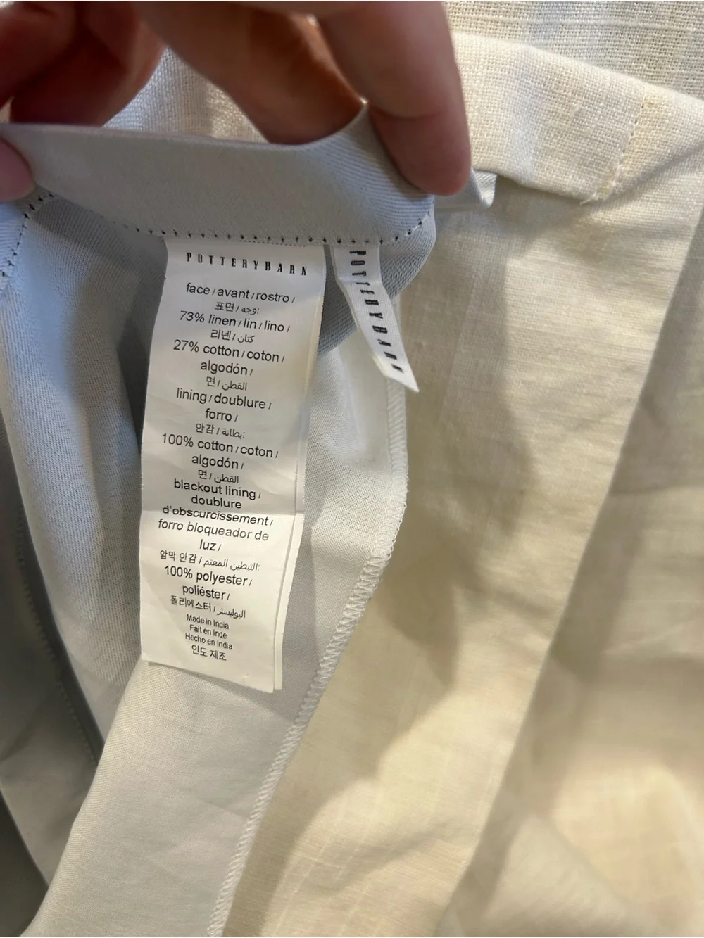 Pottery Barn Emery Linen Blackout Curtains – Ivory – 50” × 96” (Set of 2)
